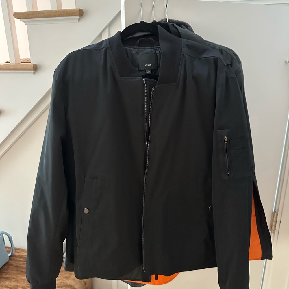 Vince bomber jacket, black size medium